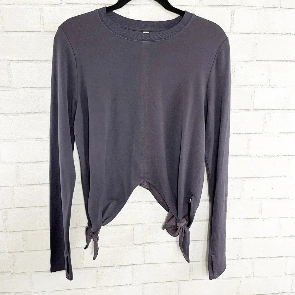 Athleta Gray Nirvana Side Tie Samsara Sweatshirt Women's Size Medium
